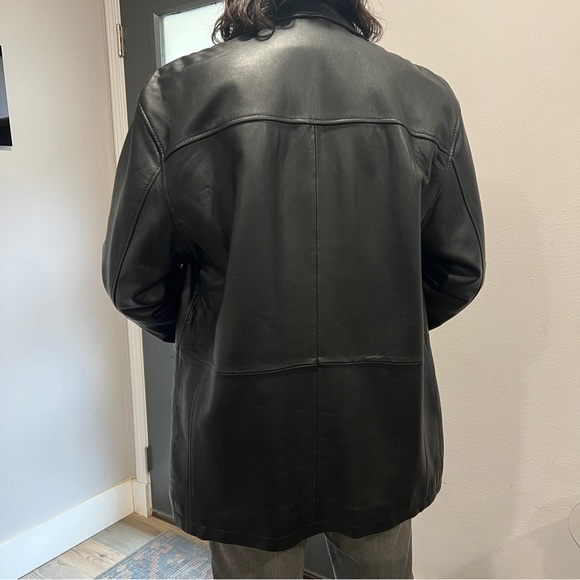 Men’s Leather Coat, Black, Kenneth Cole Reaction M - Picture 2 of 13